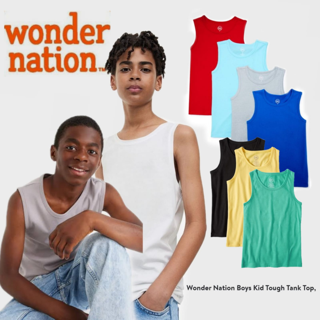 Kaos Kutung Polos Anak Wonder Nation/Tank Top Anak Laki-Laki