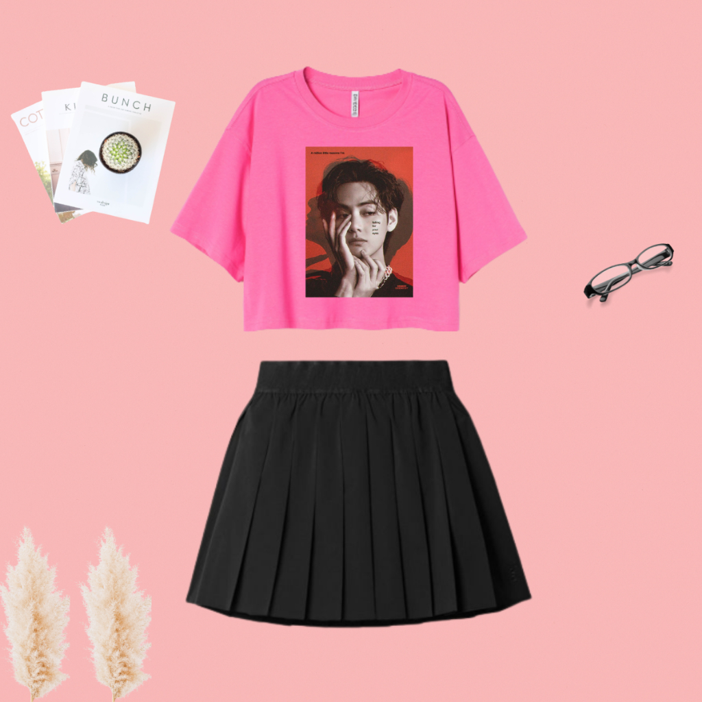 Choice Ali - Baju Setelan Casual Rok Anak Muda / Perempuan Remaja Ukuran ALL Size 11-16 Tahun Kaos C