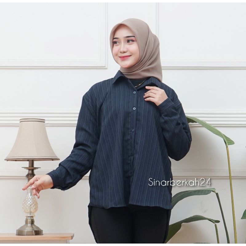 Mahira Top Shirt - Lady Crush Basic - Kemeja Wanita Oversize - Atasan Wanita