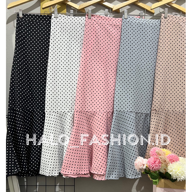 Halo_ Rok mermaid | Rok duyung polka | rok wanita