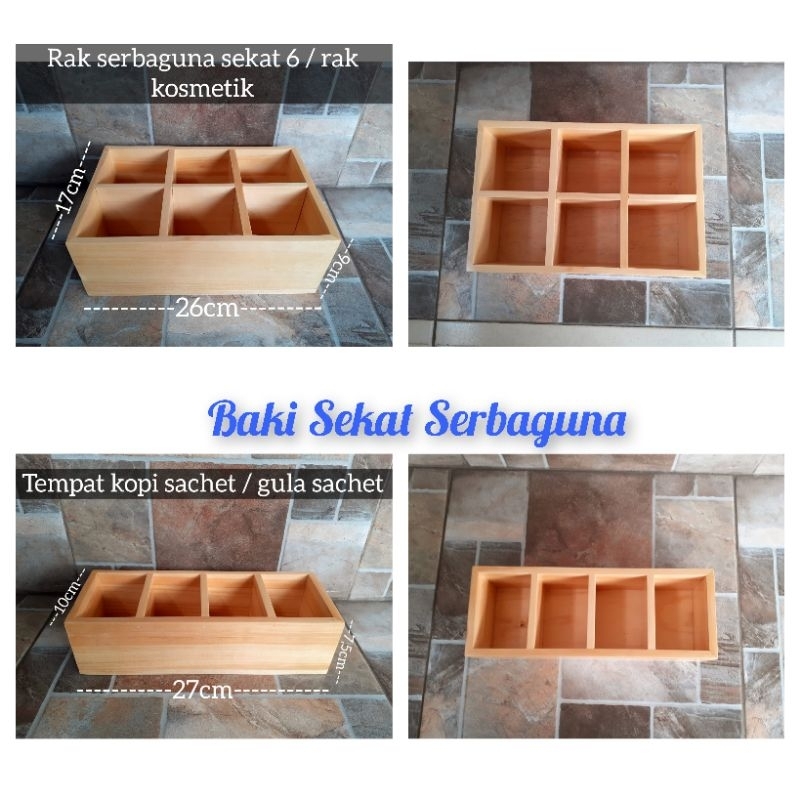 Rak Serbaguna 4 lubang/ Tempat Kopi/ Tempat Teh/Baki Sekat 4