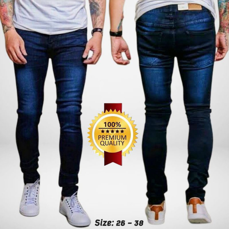 Celana Jeans Pensil Skinny Slimfit Panjang Slim Fit Hitam Pria Premium