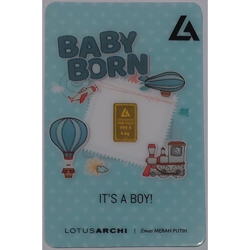 Logam Mulia Lotus Archi 0.5 Gram Baby Born It's A Boy
