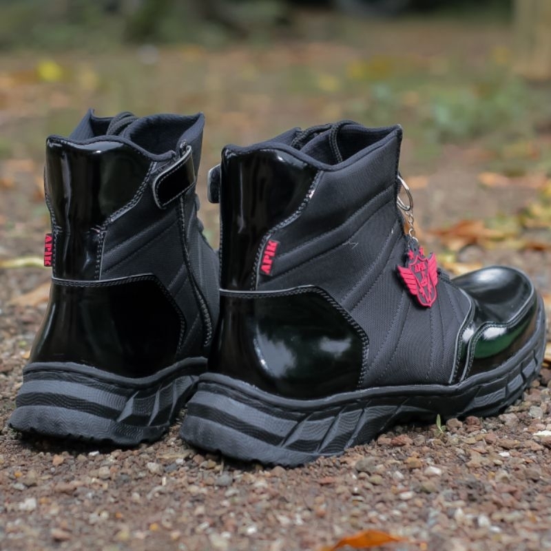 SEPATU PDL NINJA PENDEK MODEL TALI PUTAR BAHAN KULIT SAPI ASLI MERK APIK SEPATU PDL DINAS LAPANGAN UNTUK TNI POLRI SECURITY SATPAM SEPATU PDL POLANTAS MODEL TERBARU