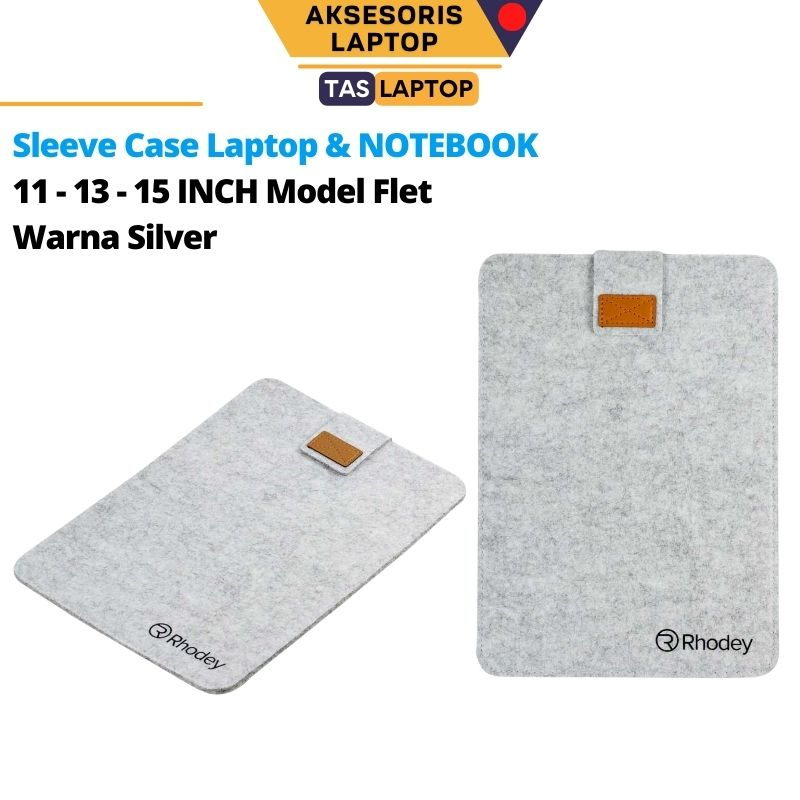 Tas &amp; Case Laptop Rhodey Soft Sleeve Warna Silver Ukuran 11 13 15 inch