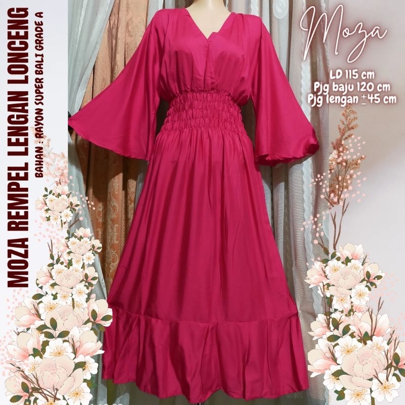 Moza Rempel lengan lonceng //Dress Moza Lonceng //Dress Moza Bali