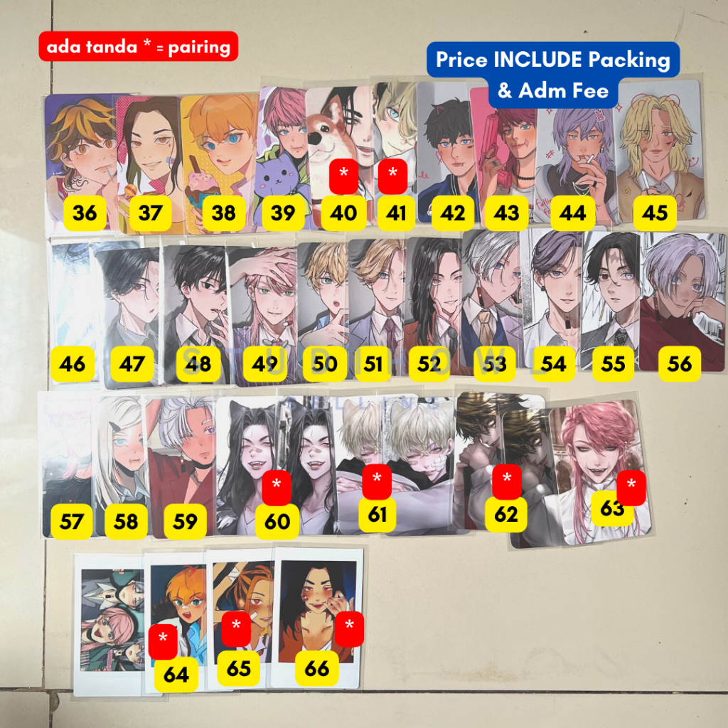 [READY STOCK] PHOTOCARD 2 DISERIES 6BAJI MYANYA 010_OCHA CHELZA SOM_0U0 NAOKEY EAST TOKREV AOT HAIKY