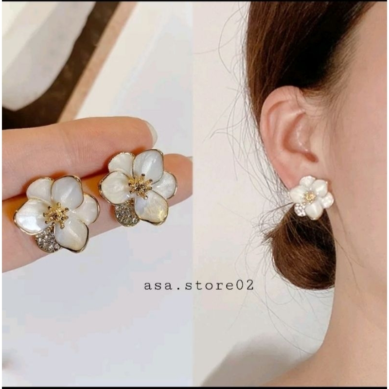 Anting Tusuk Flower Enamel