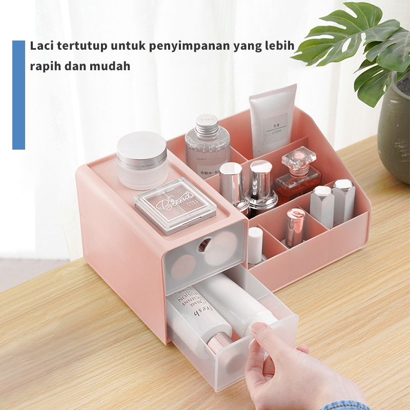 Letyeah &amp; Kaizenliving Rak Makeup Storage Kotak Penyimpanan Skincare Tempat Kosmetik Rak Organizer