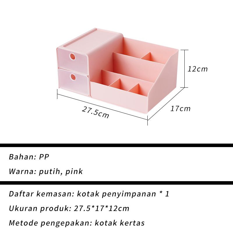 Letyeah &amp; Kaizenliving Rak Makeup Storage Kotak Penyimpanan Skincare Tempat Kosmetik Rak Organizer