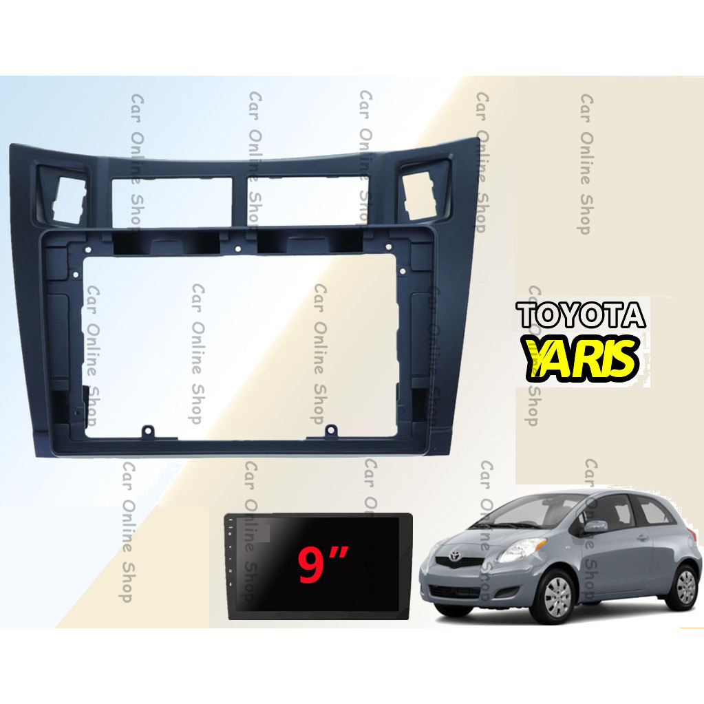 Frame Head Unit 9 Inch Yaris Lama 2005 - 2013 Mobil Double din Panel 2006 2007 2008 2009 2010 2011 2