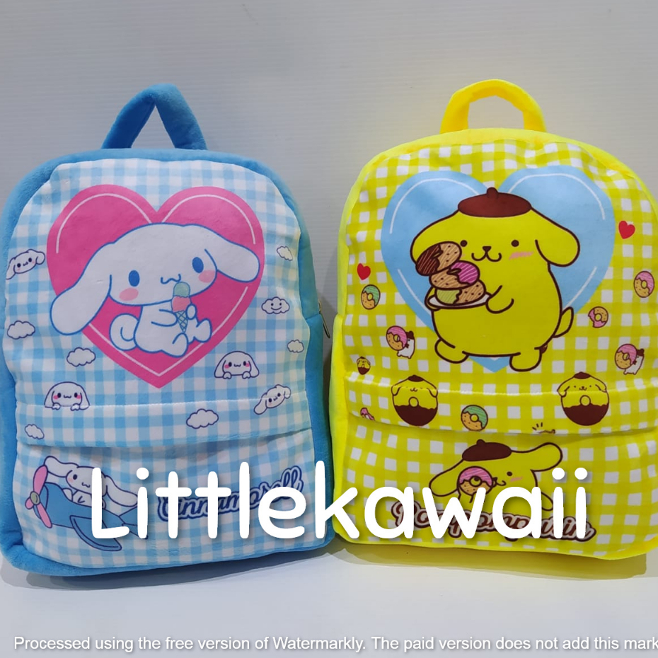 LK/Tas Ransel Boneka Sekolah Fashion Anak Perempuan Laki Laki Nya Melody Kuromi Cinnamoroll Pompompurin Soft Cute Unofficial