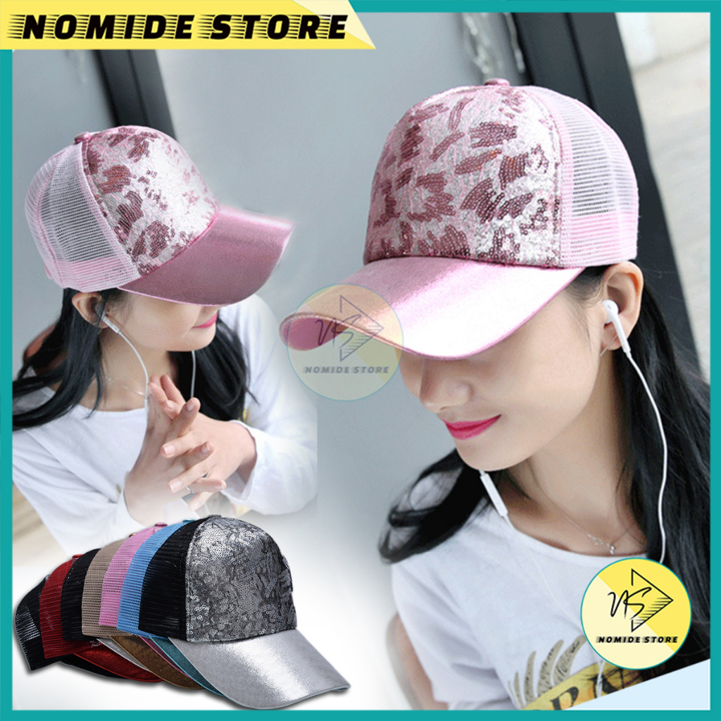 Topi Baseball Pria Wanita Dewasa Distro Motif Manik Sequin Abstrak Gaya Korea Casual Cap Import BSBT