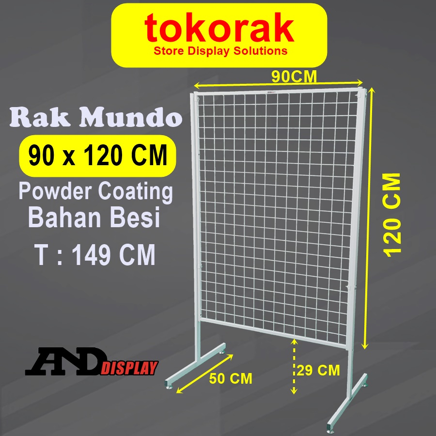 RAK MUNDO 90 X 120 CM DISPLAY KAKI RAM JARING DINDING CANTOLAN SINGLE