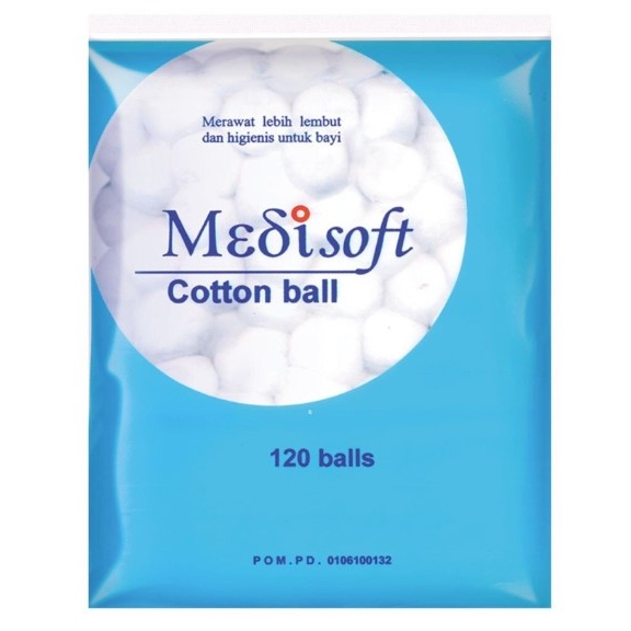 Medisoft Cotton Balls Kapas Bulat Bola Kapas Bayi 120 balls 75 gr