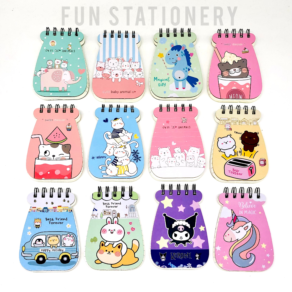 

NOTEBOOK SPIRAL CUTE ANIMAL 90K MIX / NOTEPAD MEMO MINI