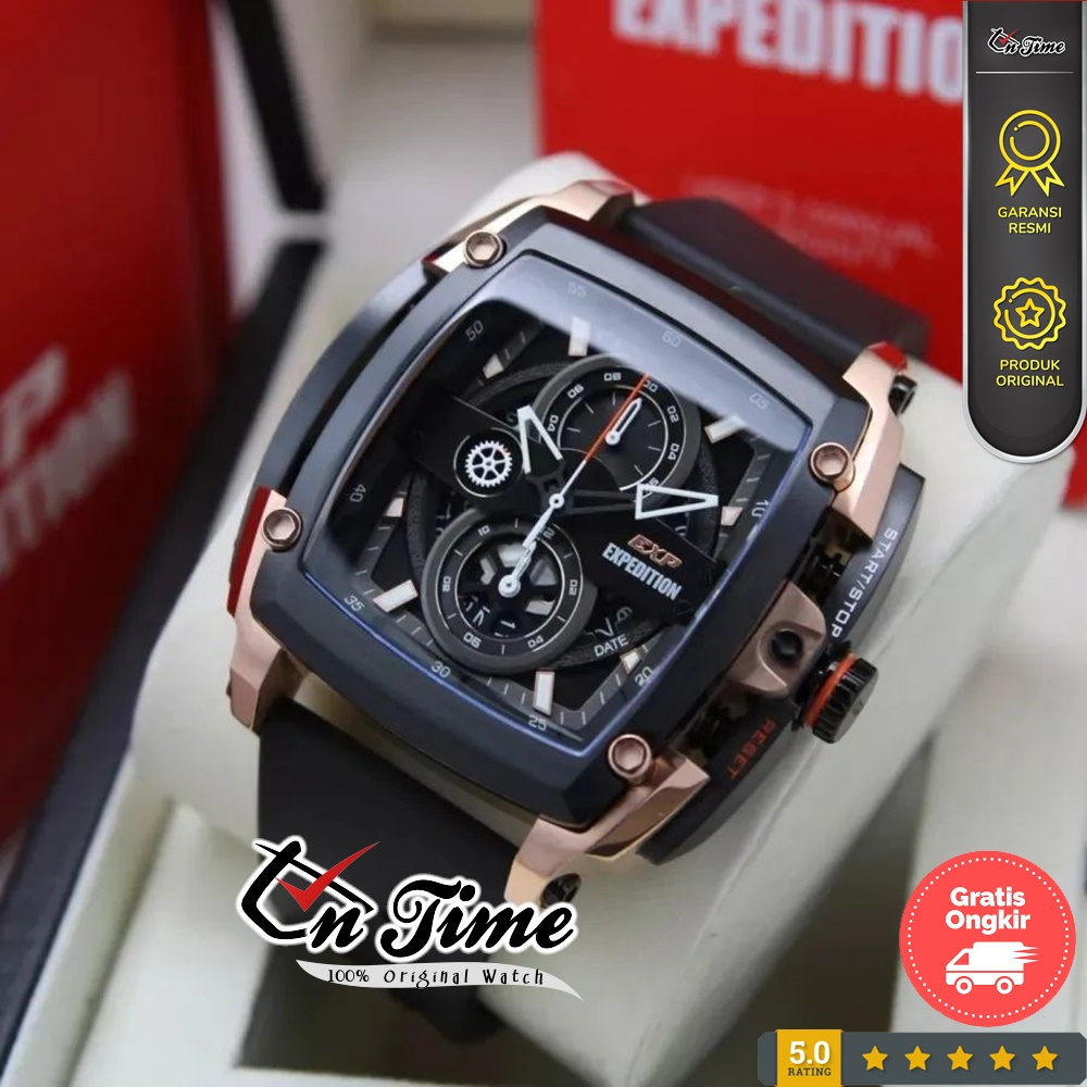 Jam Tangan Expedition Pria E 3008 MCR Rubber Original Bergaransi