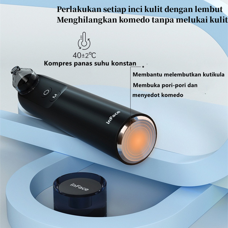 INFACE Alat Penyedot Komedo Visual Jerawat 2In1 Blackhead Removerhisap Komedo Visual Alat Pembersih Komedo  4 Probes Alat Perawatan Wajah CF05E