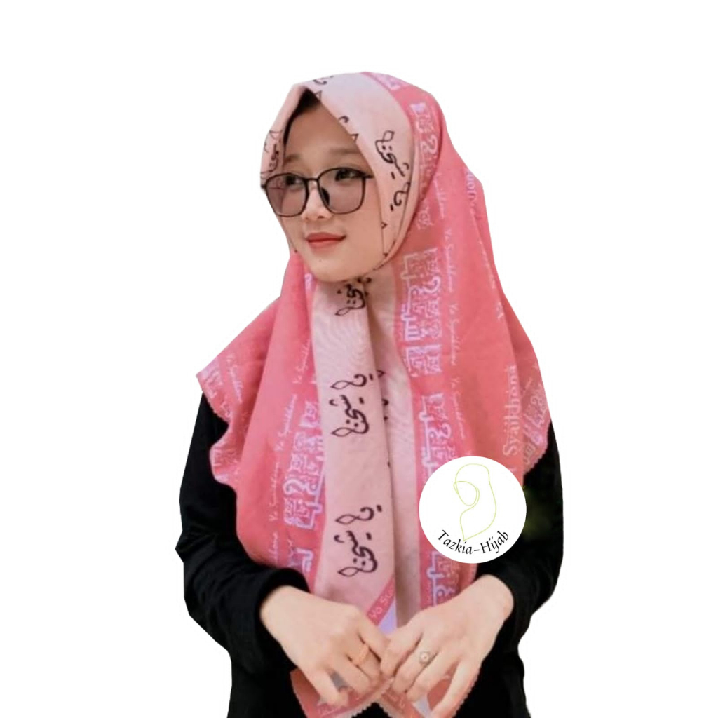 Cod Ready Hijab Pegon Arab Hijab Santri Indonesia Jilbab Viral Segi empat Hijab Semboyan Santri Kerudung Pegon Arab