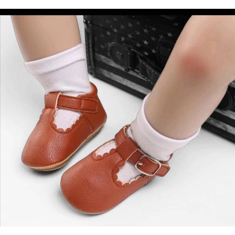 sepatu bayi prewalker perempuan 0 12 bulan murah / sepatu bayi perempuan lucu gesper - MELY