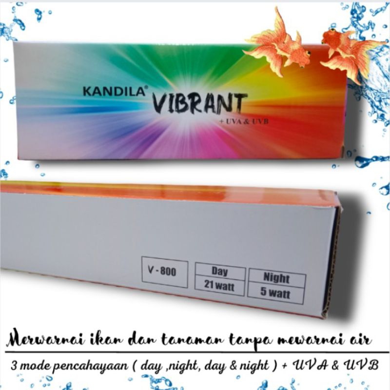 Lampu Led Atas Aquarium Aquascape KANDILA VIBRANT + UVA &amp; UVB V 800