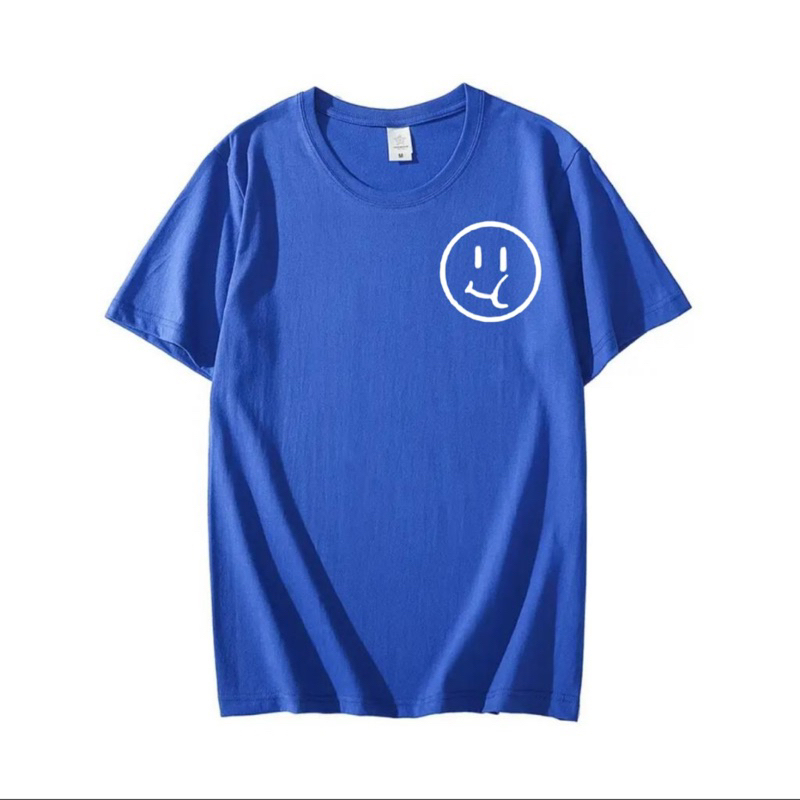 Atasan baju kaos pria kaos oblong laki laki dewasa lengan pendek smiley