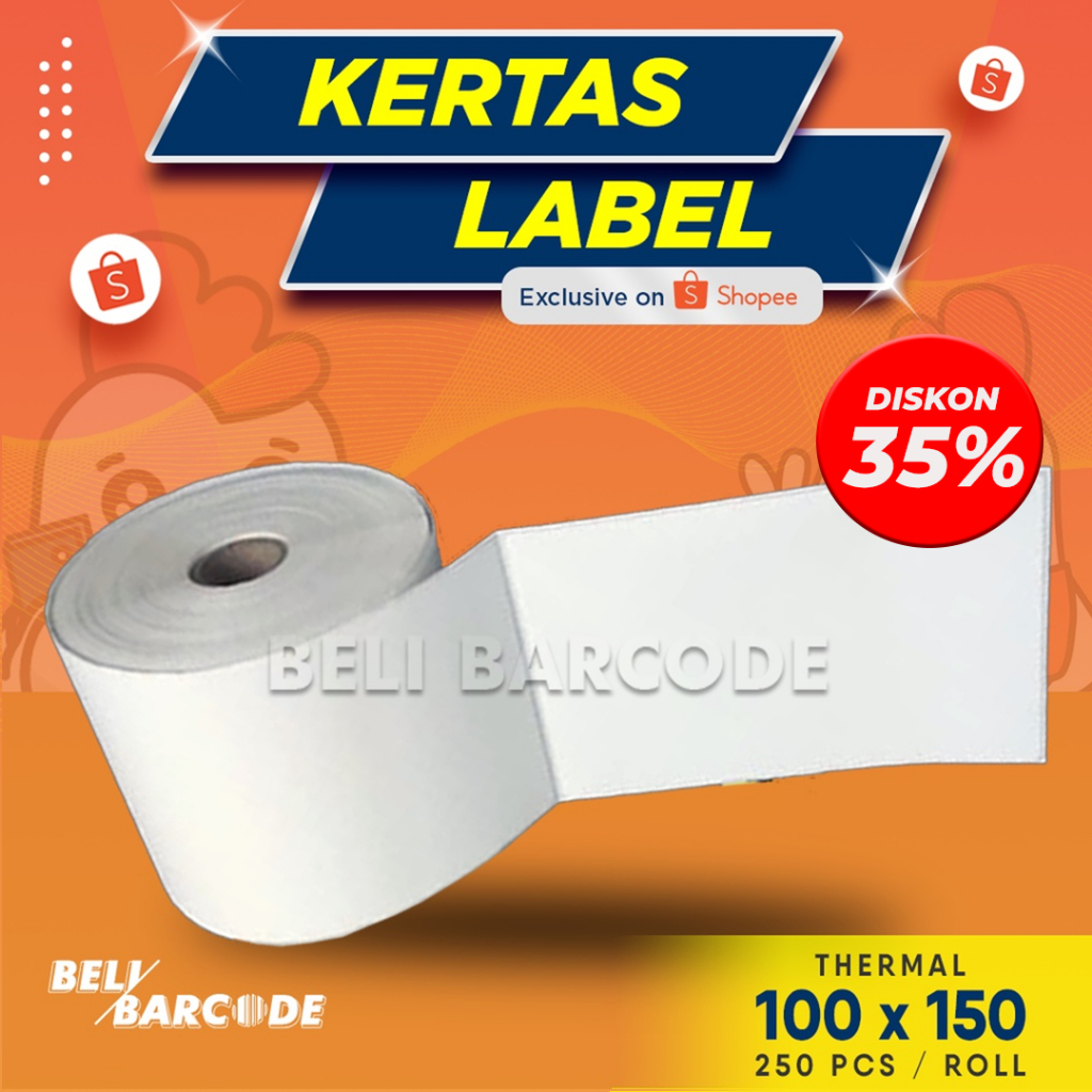 Label Barcode Thermal 100 x 150 1 Line Isi 250 PCS