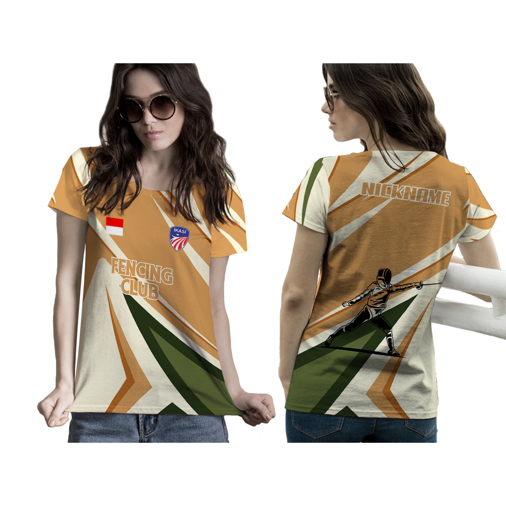 HOPLAND - Baju Kaos Tshirt Jersey Olahraga Anggar Fencing Club 02 Wanita Custom