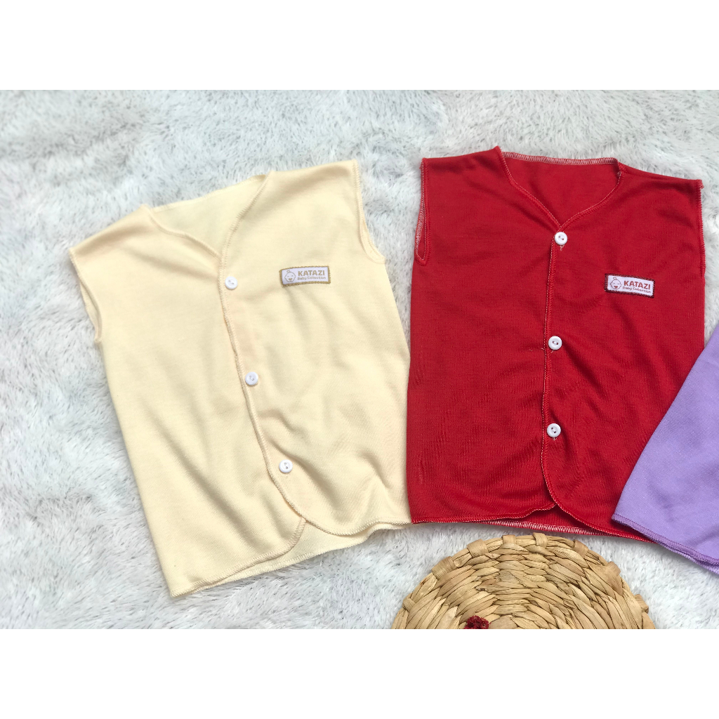 [BKTP001] 3 Pcs Baju Bayi Kutung Motif Polos Newborn Umur 0 - 6 Bulan