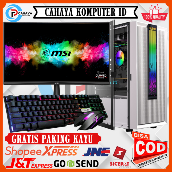 Fulset PC Gaming High Intel I5 12400F Ram 16Gb VGA Gtx 1650 Monitor Samsung SR35 24Inch Siap Pakai