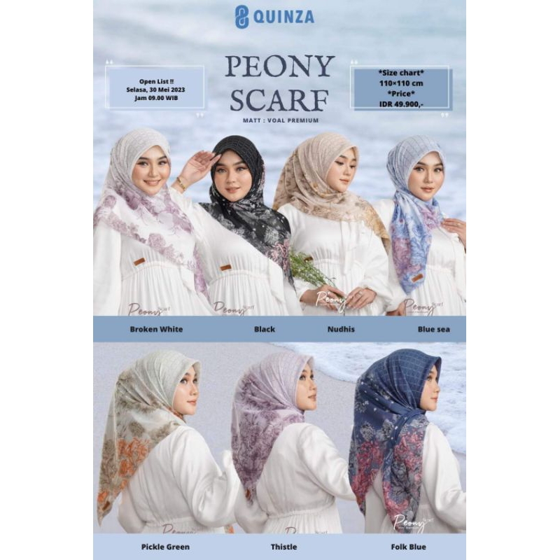 Segiempat Quinza *Peony Scarf*