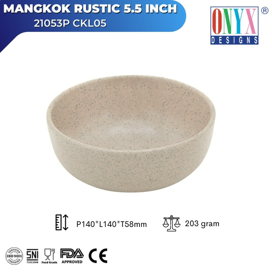 Onyx Rustic Mangkok 5.5 inch Melamin isi 6 / bowl Rustic 21053P