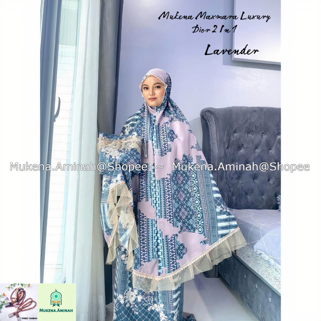 MUKENA DEWASA MAXMARA SILK LUXURY 2IN1 PREMIUM RENDA TILE