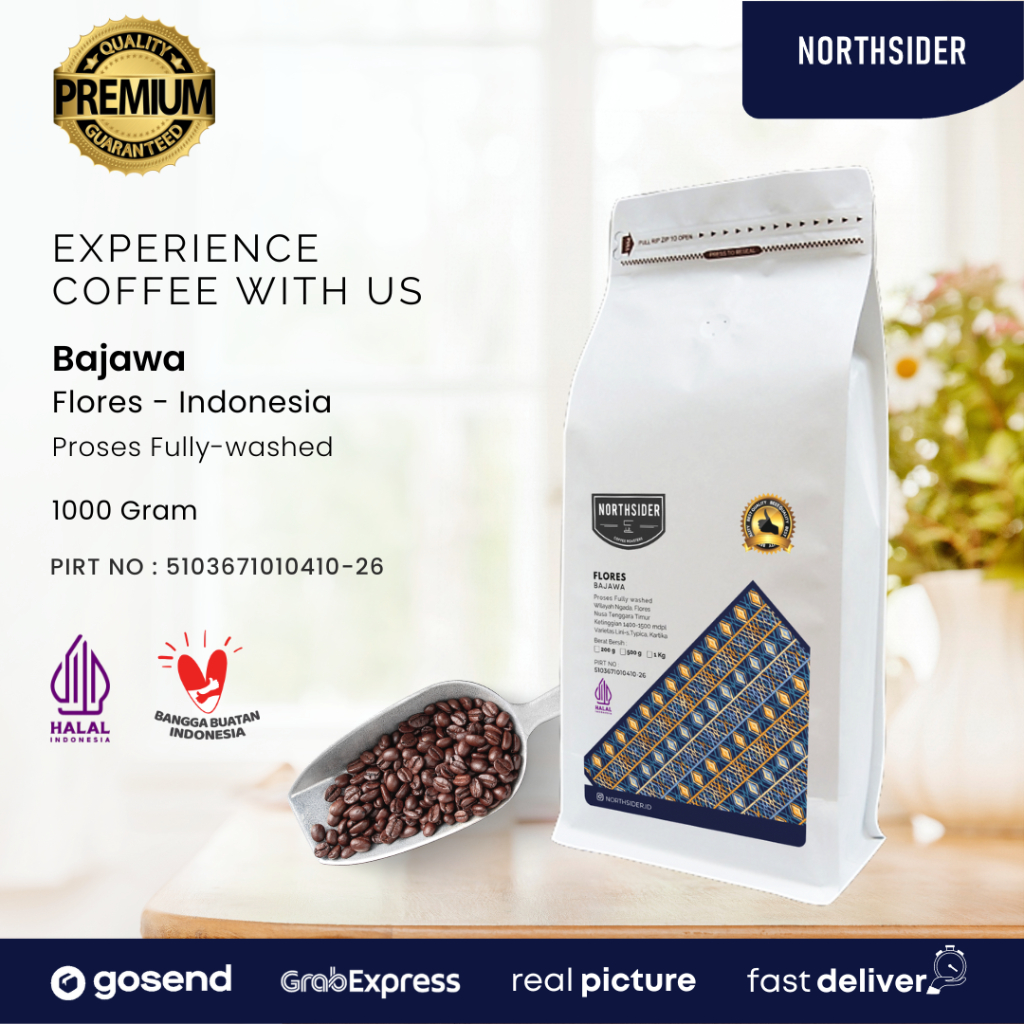 BIJI KOPI ARABICA FLORES BAJAWA WASHED - 1KG NORTHSIDER COFFEE