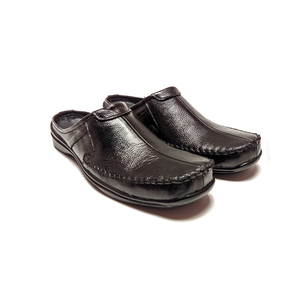 Sepatu Sandal Bustong Kulit Pria | Sandal Sepatu Bustong Pria Formal Kerja | Warna Hitam | AFFIX AUT