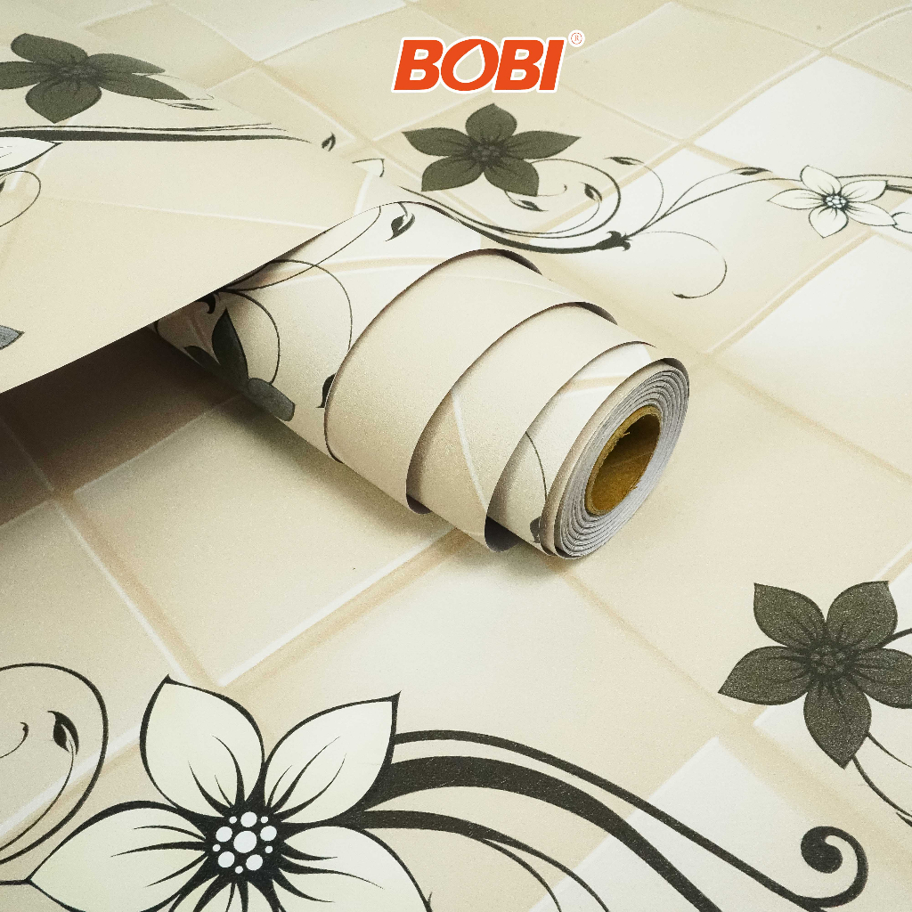 Wallpaper Sticker MIK 122-2 Bunga Hitam  // Wallpaper New 2023  // Ukuran 9mx45cm Bahan Pvc