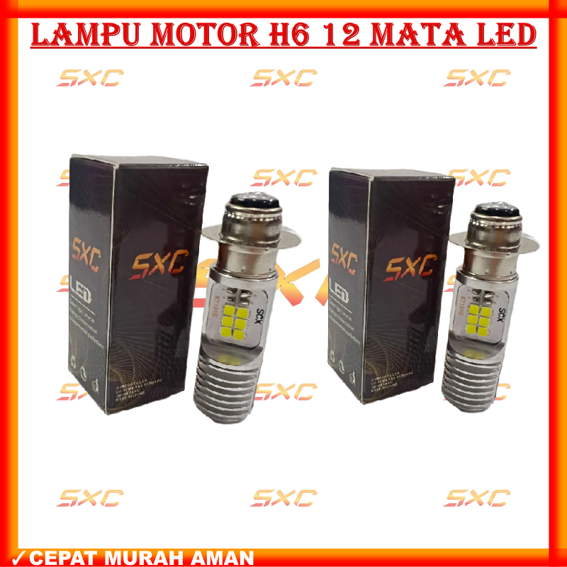 LAMPU LED MOTOR H6 12 LED TITIK LM02 SXC | LAMPU UNIVERSAL MOTOR H6 PREMIUM | LAMPU MOTOR