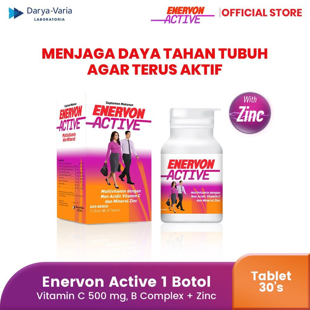 

Enervon Active Vitamin C dan B Complex Isi 30 Tablet (1 Botol x 30 Tablet)