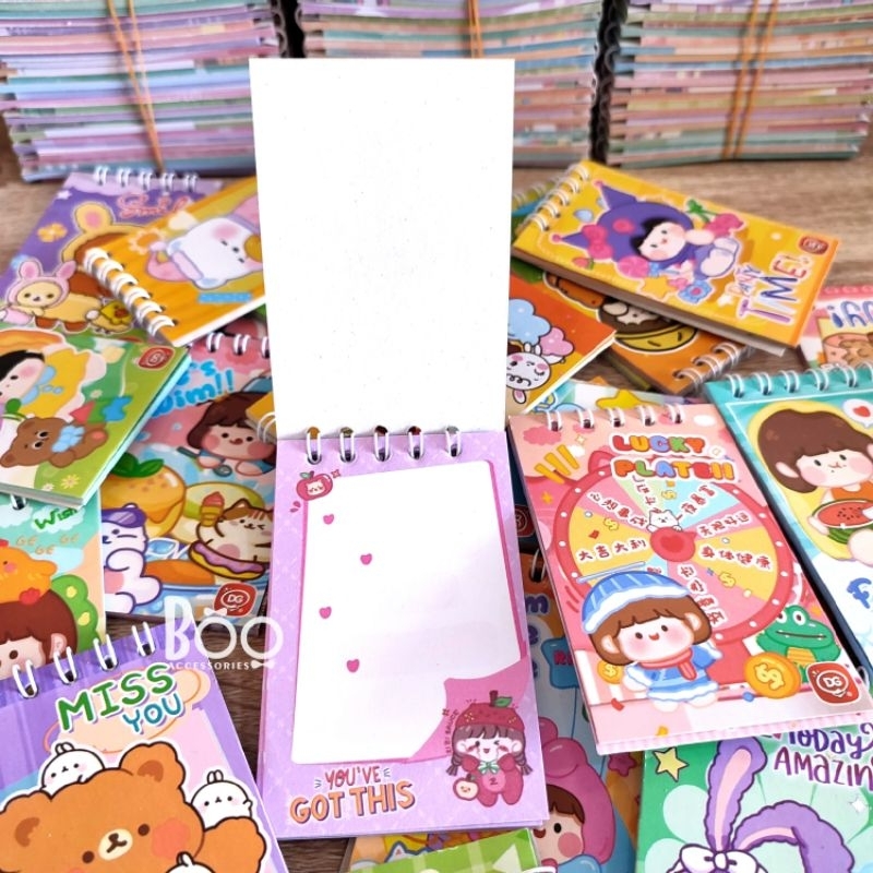 

gambar tajam NOTEBOOK MINI SPIRAL 30 LEMBAR MOMO & KARTUN MIX