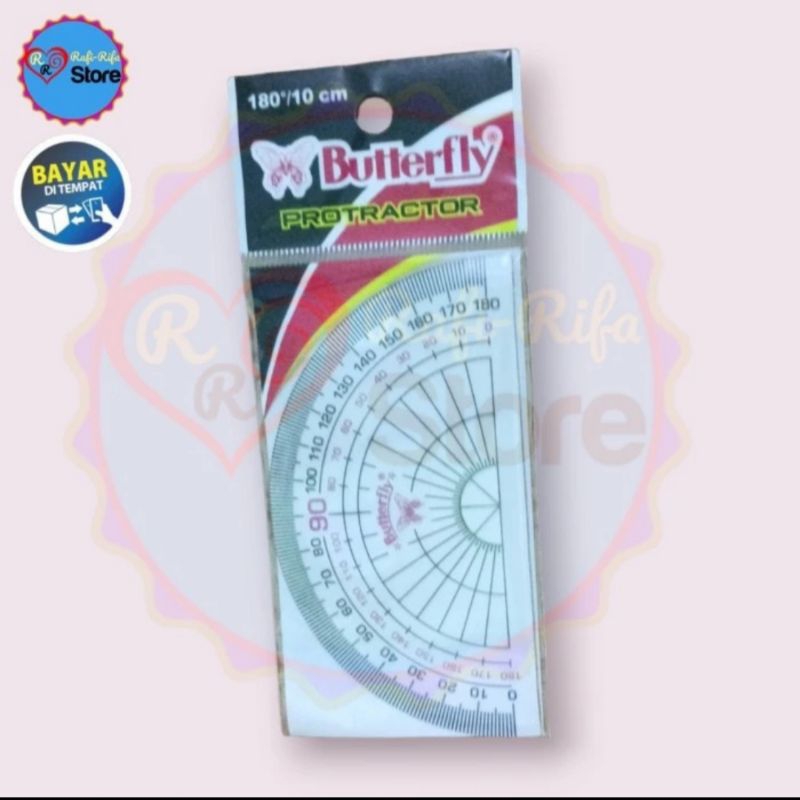 

Butterfly Protractor Penggaris Busur Derajat 180° / 10 cm