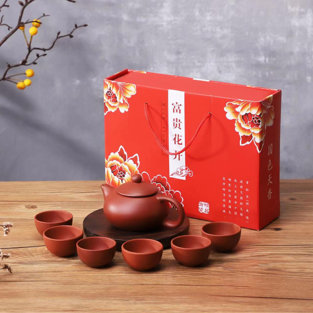 NEXXIO CHINESE TEAPOT SET CERAMIC 6CUP CANGKIR SET TEH CHINA TRAVEL SET TEKO CANGKIR TEH SET
