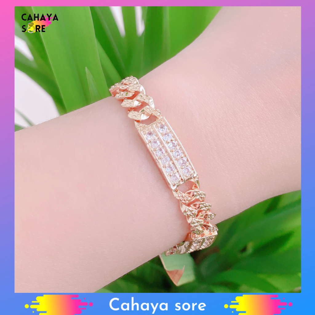 Gelang Xuping Gold Gelang Tangan Dewasa Model Permata Cantik G69