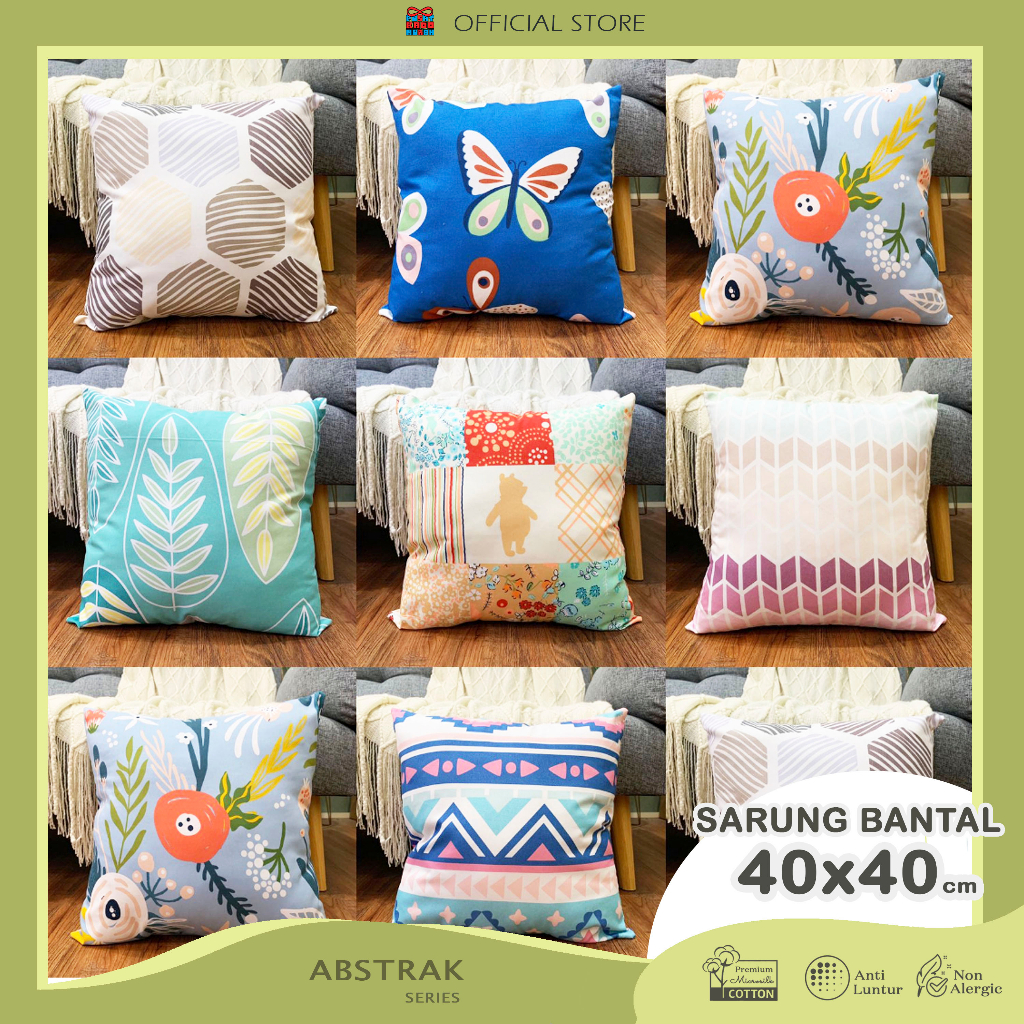 COVER SARUNG Bantal Sofa Print 40x40 cm Motif Abstrak Pattern - Pusat Kado Murah