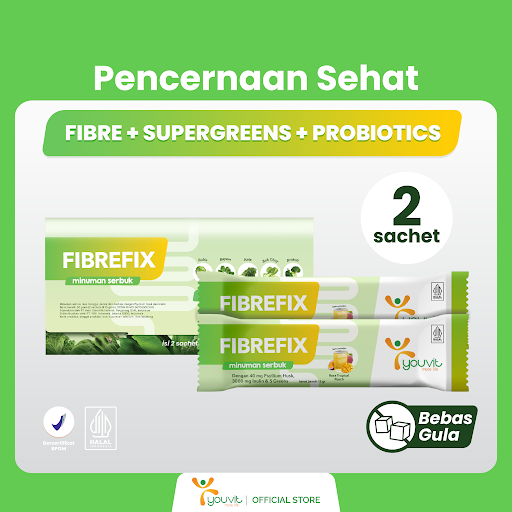 [Trial Pack] Minuman Serbuk Fiber untuk Konstipasi, Kembung &amp; Berat Badan | Youvit 4-in-1 FibreFix