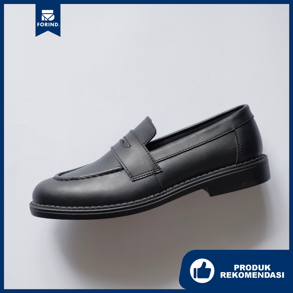 Loafers Black | Sepatu Loafer Formal Kasual Kerja Kuliah Pria Cowok Men Ori Lokal | FORIND x Worka