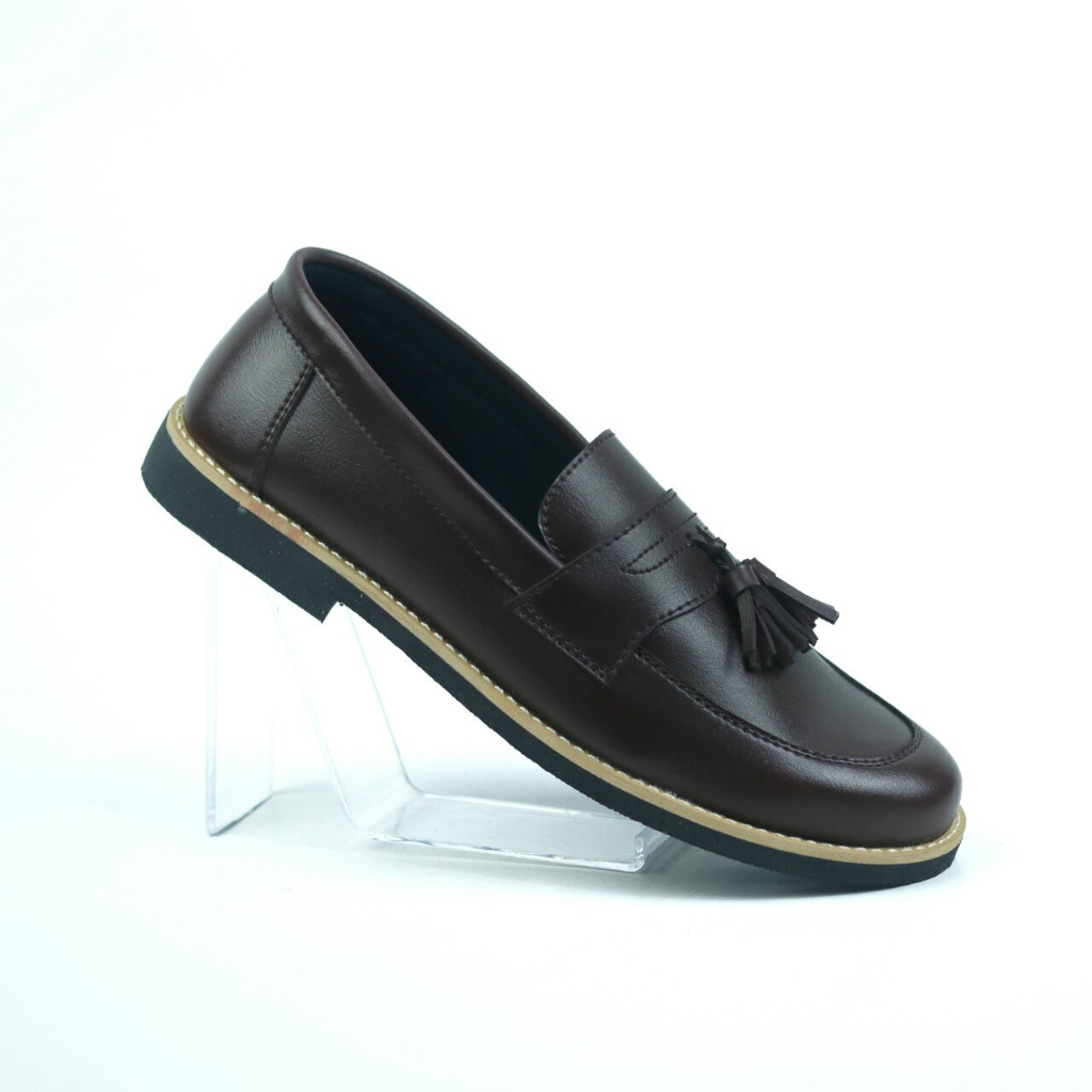 RIONZ PARIS SERIES - SepatuFormal Pantofel Pria Resmi Formal Hitam Coklat Kulit PU Original Brown Black Kantor Kuliah Wisuda Casual Gereja Pesta Kondangan Nikahan Kerja Perkantoran PNS Guru Gaya Trendy Kekinian Terlaris Murah