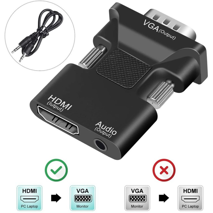 Converter HDTV To VGA Male + Audio Output Sinyal 1080P