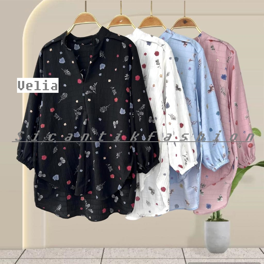 Blouse Wanita  Cotton Crinkle Premium / Blouse Polos / Shirt Motif / kemeja Casual