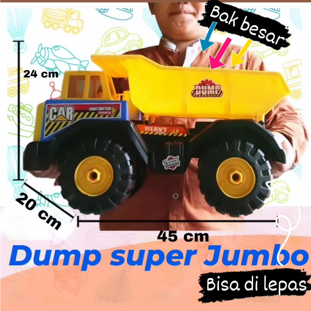 Mainan Mobil Truk Dump Besar / Truk Konstruksi /Truk Pasir Jomplang