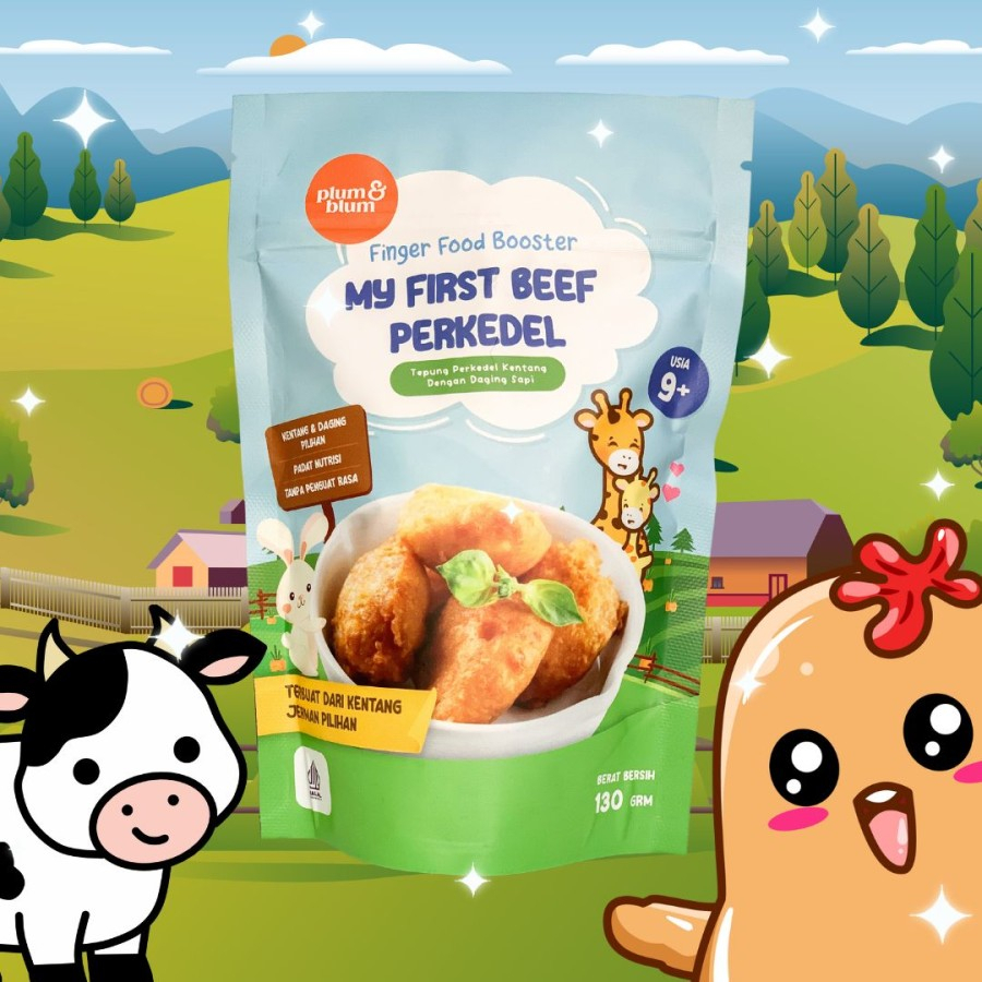 Plum &amp; Blum Perkedel Kentang Pertama Beef Chicken Finger Food - 1 Pouch